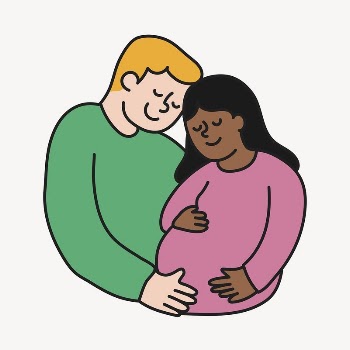 Pregnant woman collage element, parents | Free Vector - rawpixel