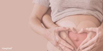 Pregnant woman on a beige background | Free  illustration - 2323493
