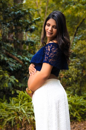 Pregnant Woman Standing Near Trees