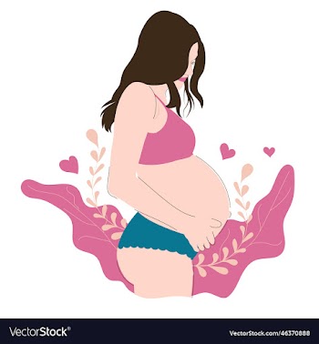 pregnant woman with floral elements