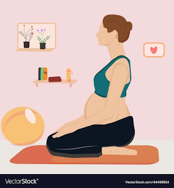 pregnant woman yoga at home