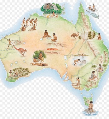 Prehistory of Australia Map Quinkan rock art Illustration - Ancient Australia map 