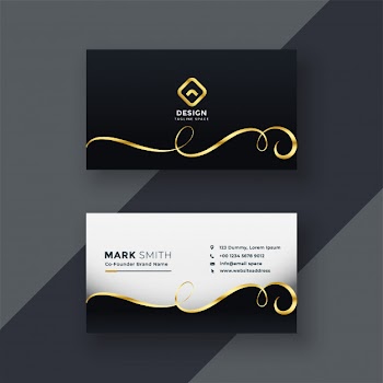 Premium business card design in dark theme Free Vector