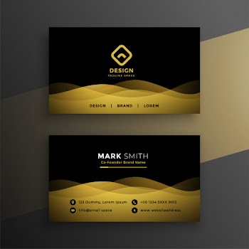 Premium dark business card design Free Vector