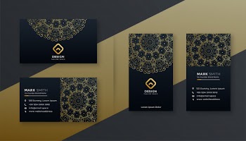 Premium luxury business card dark template Free Vector