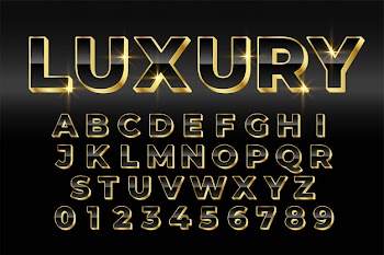 Premium luxury golden 3d style text effect design Free Vector