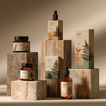 Premium Organic Skincare Packaging Display