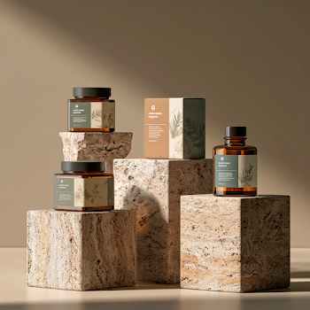 Premium Organic Skincare Packaging with Botanical Labels