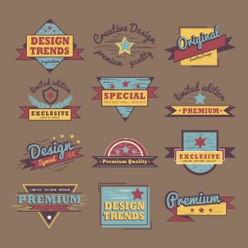 Premium quality badge vector set