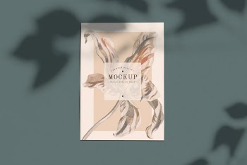 Premium quality floral card mockup Free Psd