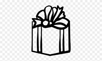 Present Black And White T Clipart Black And White - Gift Box Black And White