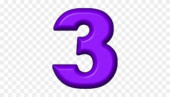 Presentation Alphabet Set - Clipart Number 3 Purple