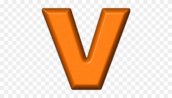 Presentation Alphabet Set - Letter V Orange Png