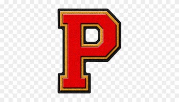 Presentation Alphabet Set - Red Varsity Letter P