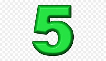 Presentation Alphabets Green Refrigerator Magnet 5 - Number