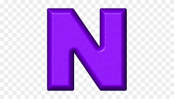 Presentation Alphabets Purple Refrigerator Magnet N - Alphabets N