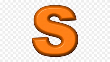 Presentation Alphabets Refrigerator Magnet - Orange Letter S Clipart