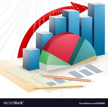 Presentation business bar graph vector image