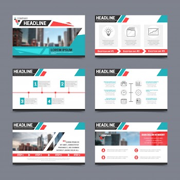 Presentation templates set Free Vector
