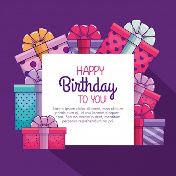 Presents gifts decoration to happy birthday Free Vector
