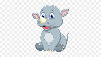 Pretty Cartoon Rhinoceros Rhinoceros Cartoon Animal - Baby Rhino Cartoon