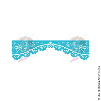 Pretty turquoise Papel Picado borders and design elements clipart ...
