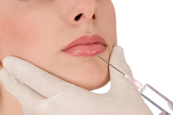 pretty woman getting an injection