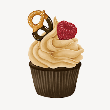 Pretzel cupcake, delicious bakery dessert | Free Photo Illustration - rawpixel