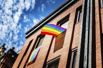 Pride flag on building. Original | Free Photo - rawpixel