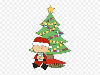 Primitive Christmas Tree Clipart - Christmas Tree Santa Clipart