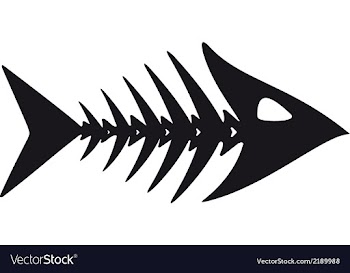  					Primitive fish skeleton vector image														