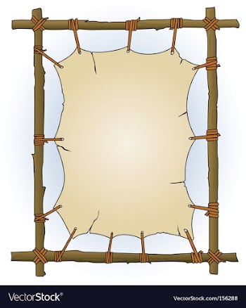  					Primitive sticks and canvas frame vector image														