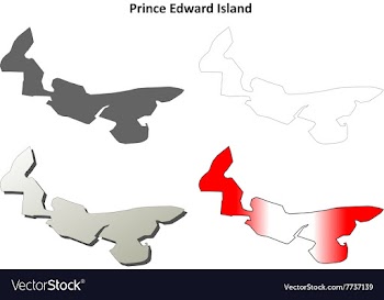 Prince Edward Island blank outline map set vector image
