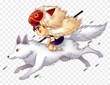Princess And Wolf By Firstiart - Princesa Mononoke Chibi Png