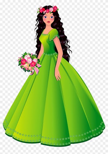 Princess Dresses Clipart - Princesa Con Vestido Verde