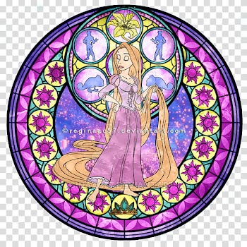 Princess Rapunzel, Kingdom Hearts Stain Glass transparent background PNG clipart