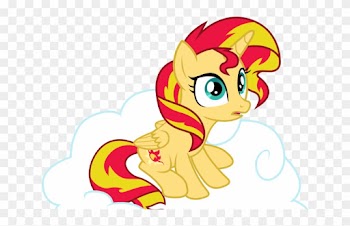 Princess Sunset Sitting On A Cloud By Theshadowstone - Sunset Shimmer Pony Alicorn