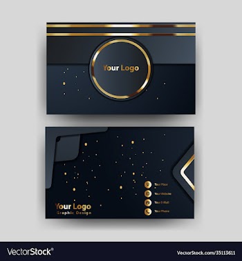 print business card golden luxury