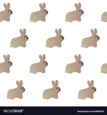 print in the form of cute gray bunnies ideal