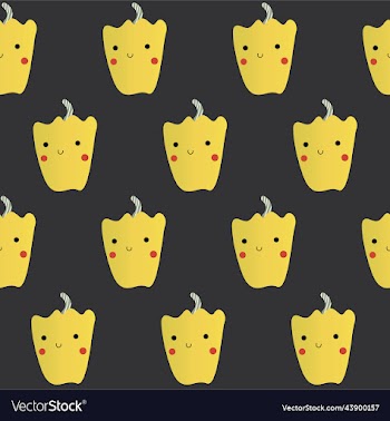 print in the form of yellow pepper on a dark