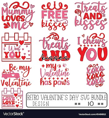 print retro valentines day svg bundle