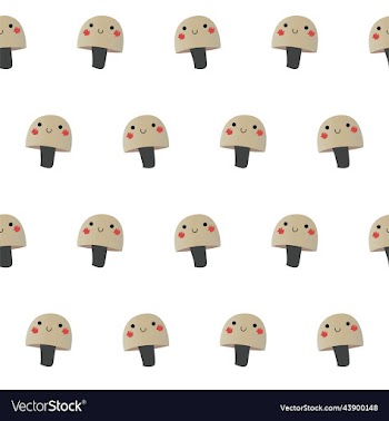 print with mushrooms on a light background
