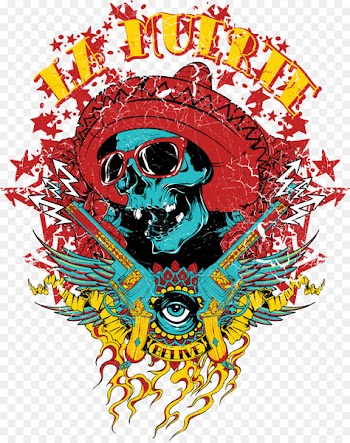 Printed T-shirt Calavera Skull - Glasses skull print 