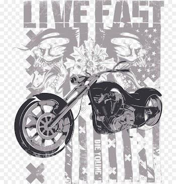 Printed T-shirt Clothing Printing - Vector Retro motorcycle printing 