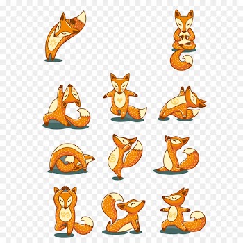Printed T-shirt Hoodie Printing - Yoga fox 
