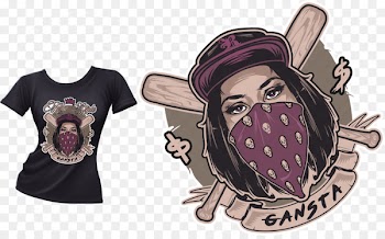 Printed T-shirt Printing - Vector Pirate beauty printing 