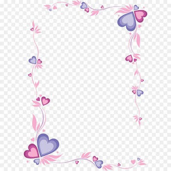 Printing and writing paper Letter - Pink heart-shaped frame 