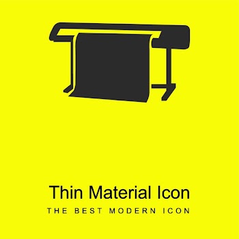 Printing wide format machine bright yellow material minimal icon or logo design