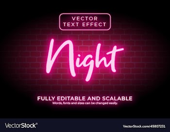 printneon glow text effect editable