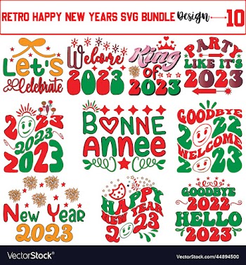 printretro happy new year svg bundle download